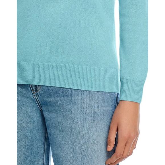 C by Bloomingdale's Women Sky Blue Cashmere Knit Classic Crewneck Sweater Size S - Picture 5 of 6